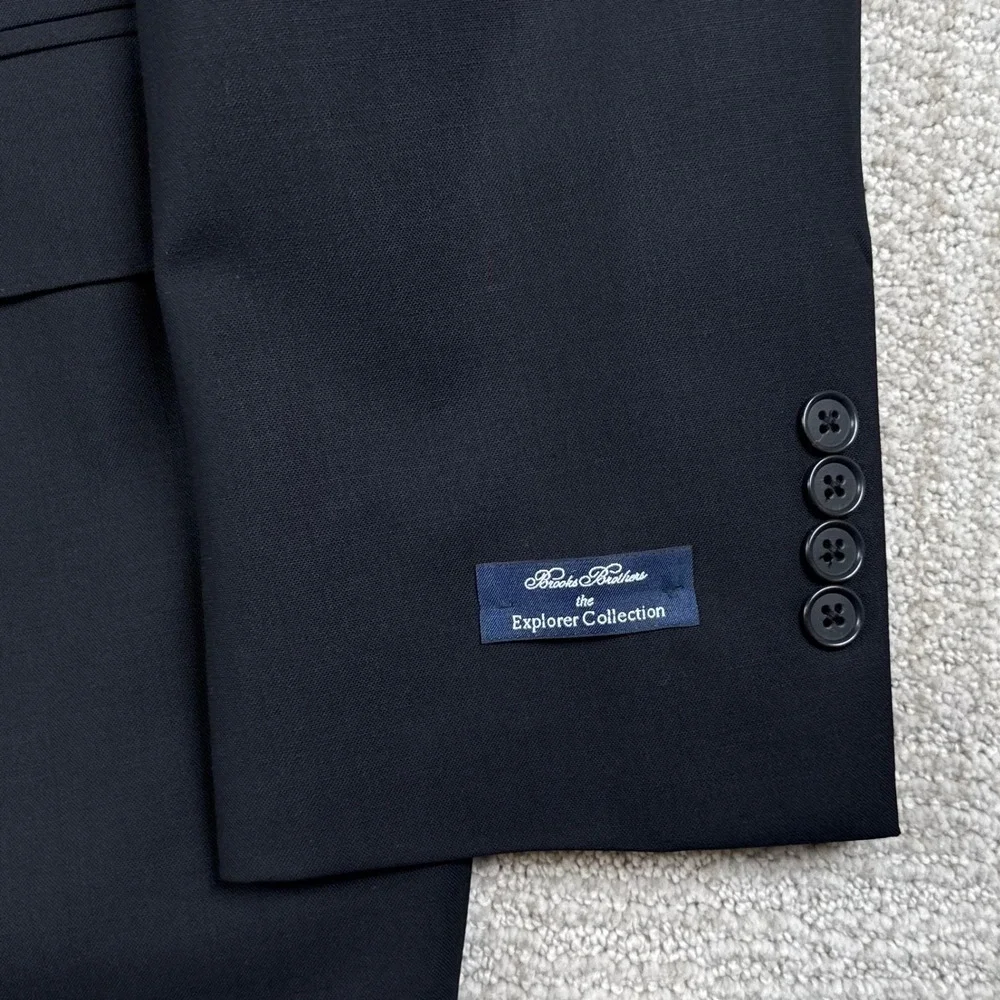 NEW Brooks Brothers Men 46L (40x34) Black Explorer Vitale Barberis Canonico Suit